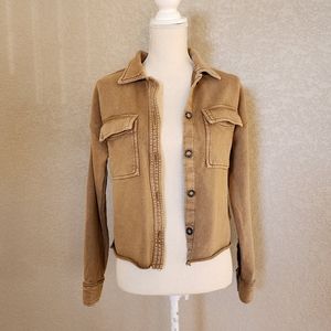 Pilcro and the letterpress shacket sweatshirt style size small